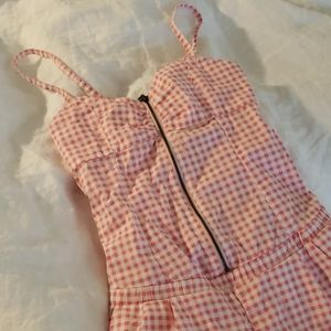 Cute XS white and pink tartan romper